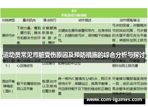 运动员常见肾脏受伤原因及预防措施的综合分析与探讨